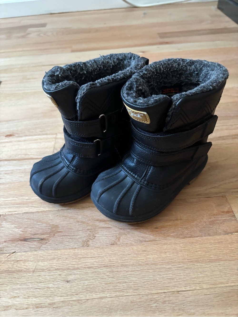 Cat & Jack Black Kids' Insulated Rain & Snow Boots